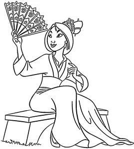 coloriage Mulan à imprimer pdf