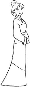 coloriage Mulan pour bebe a imprimer