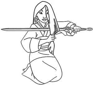 coloriage Mulan pour enfant a imprimer gratuit