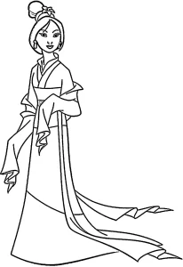 coloriage Mulan en ligne pour enfant