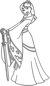 coloriage Mulan pour enfants a imprimer