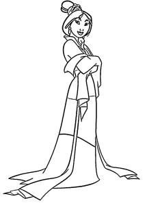 image de coloriage Mulan pour enfant
