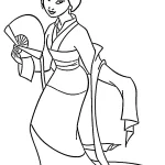 coloriage Mulan et découpage à imprimer