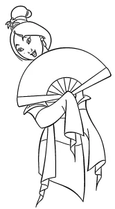 coloriage Mulan pour primaire