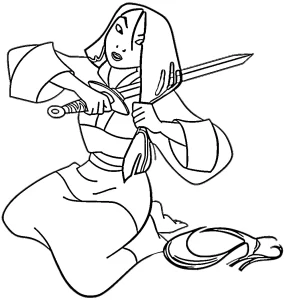 coloriage Mulan gratuit en ligne