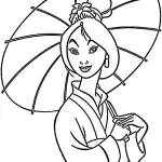 coloriage Mulan a imprimer pour enfant de 4 ans