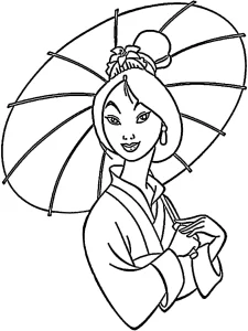 coloriage Mulan a imprimer pour enfant de 4 ans