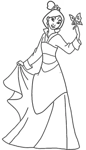 coloriage Mulan a colorier en ligne gratuitement
