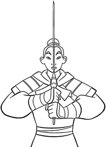 coloriage Mulan à imprimer gratuitement pdf