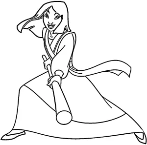 coloriage Mulan pour primaire