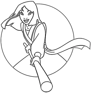 coloriage Mulan à imprimer a4
