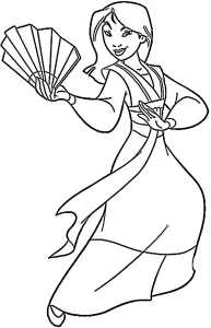 coloriage Mulan de pour enfants