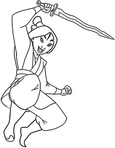coloriage Mulan pour enfant de 5 ans