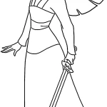coloriage Mulan pour enfant de 6 ans