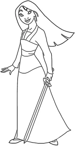 coloriage Mulan pour enfant de 6 ans