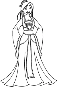 coloriage Mulan pour enfant de 6 ans