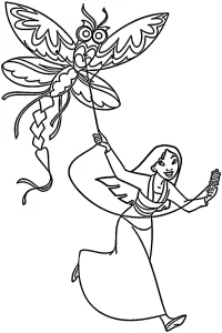 coloriage Mulan à imprimer pour enfant de 8 ans