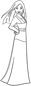 coloriage Mulan gratuit pour enfants