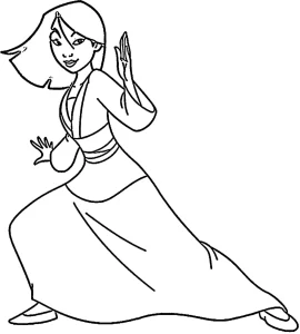 coloriage Mulan pour enfant de 3 ans