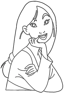coloriage Mulan pour enfants a imprimer