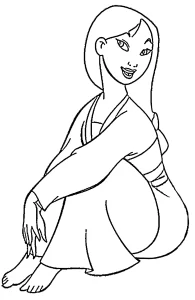 coloriage Mulan à imprimer pour enfant de 2 ans