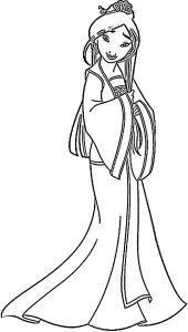 coloriage Mulan pour enfant de 6 ans