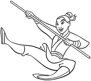 coloriage Mulan pour enfant gratuit