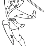 coloriage Mulan et decoupage