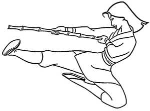 coloriage Mulan à imprimer pour enfant de 3 ans