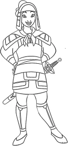coloriage Mulan et decoupage a imprimer gratuit