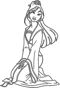 coloriage Mulan gratuit pour enfants