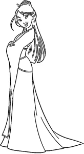 coloriage Mulan de pour enfants