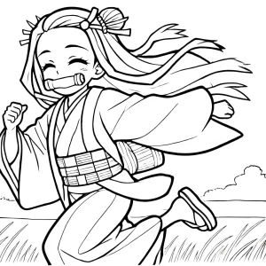coloriage Nezuko pour enfant gratuit