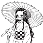 coloriage Nezuko educatif pour enfant