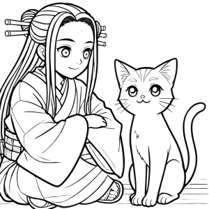 coloriage Nezuko a dessiner en ligne