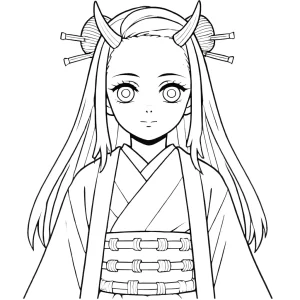 coloriage Nezuko pour enfant de à imprimer