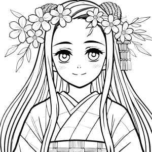 coloriage Nezuko educatif pour enfant