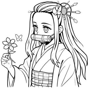 coloriage Nezuko gratuit a imprimer