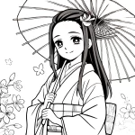 coloriage Nezuko pour primaire
