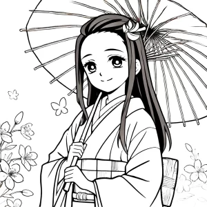 coloriage Nezuko pour primaire