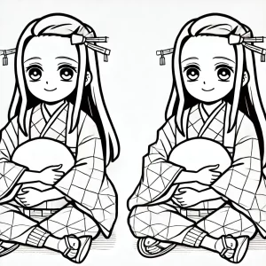 coloriage Nezuko en ligne pour enfant