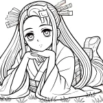 coloriage Nezuko à imprimer