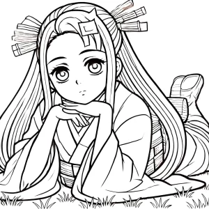 coloriage Nezuko à imprimer