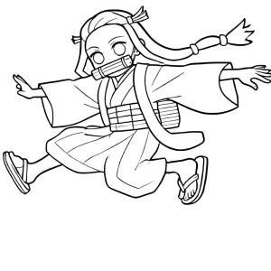 coloriage Nezuko à imprimer pour enfant de 12 ans