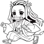 coloriage Nezuko pour enfant de 5 ans