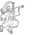 coloriage Nezuko pour enfant a imprimer gratuit
