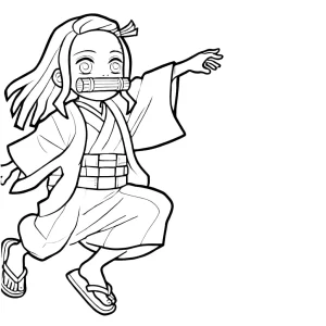 coloriage Nezuko pour enfant a imprimer gratuit