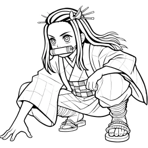 coloriage Nezuko à imprimer