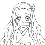 coloriage Nezuko gratuit à imprimer