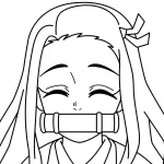 coloriage Nezuko pour enfant de 4 ans